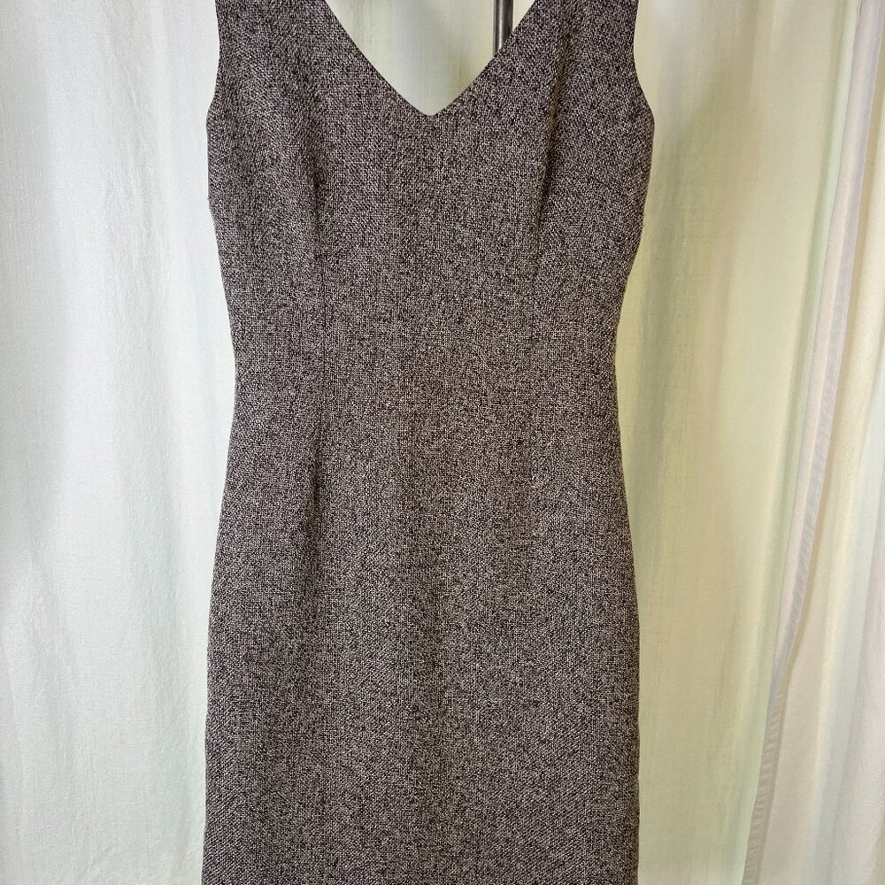 B. Moss Dress Collection Brown Tweed Sleeveless Shift Dress Fully Lined Size 2